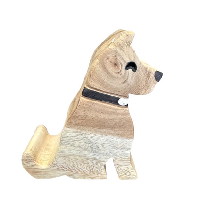 Wooden Husky Phone Holder