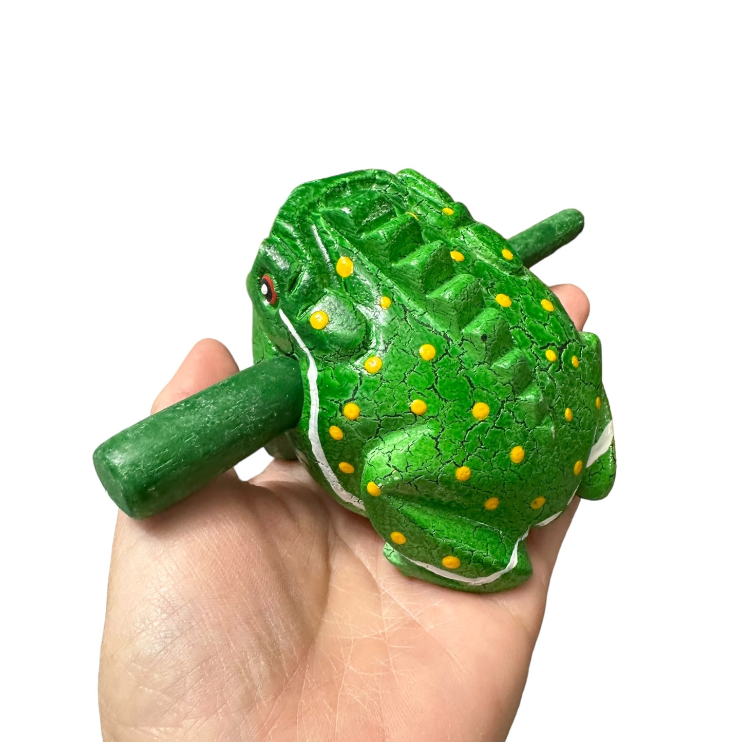 3" Medium Green Leaf Musical Percussion Frog