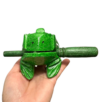 4" Large Green Leaf Frog Musical Frog Percussion Instrument