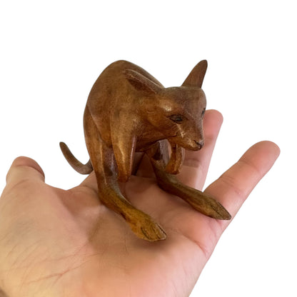 Wooden Kangaroo Figurine