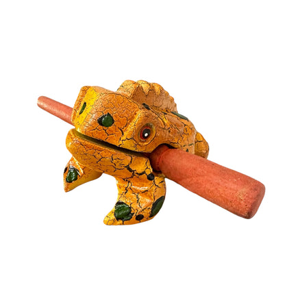 3" Wooden Musical Frog - Tomato Design (Percussion Instrument)