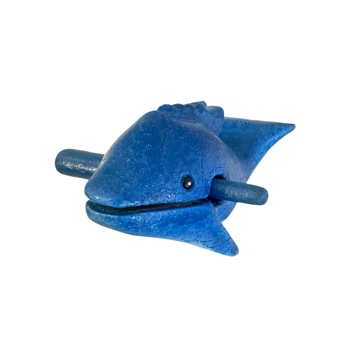 Dark Blue Wooden Musical Whistle Dolphin Percussion Instrument