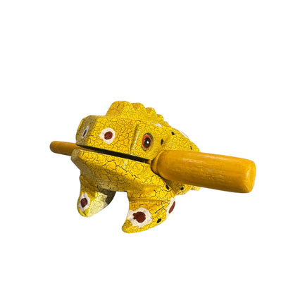 4" Large Mustard Frog Musical Frog Percussion Instrument