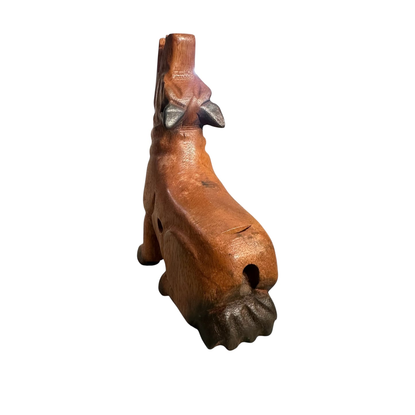 7" Dark Oak Wolf Musical Whistle Instrument
