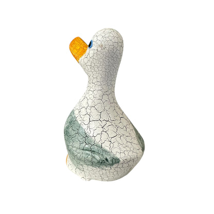 Vintage Crackle Duck – Hand-Carved Wooden Decor
