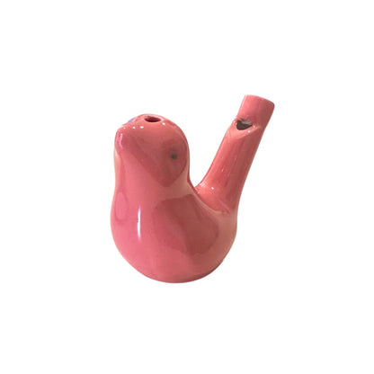 Ceramic Water Whistle Wind Instrument Rose Bird