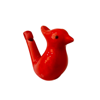 Ceramic Water Whistle Wind Instrument Red Crest Bird