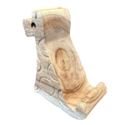 Wooden Giraffe Phone Holder