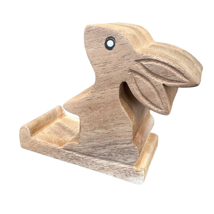 Wooden Cute Rabbit Phone Holder