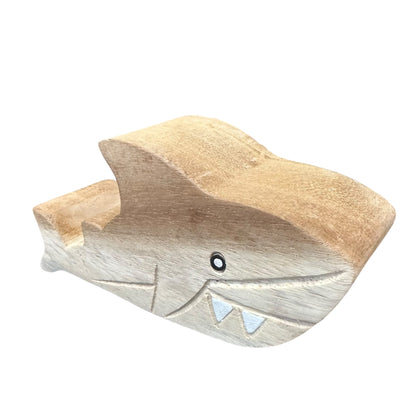 Wooden Shark Phone Holder