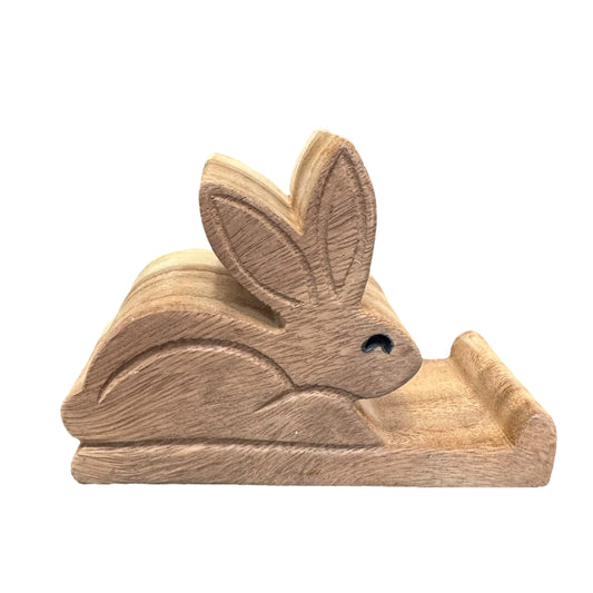 Wooden Rabbit Phone Holder