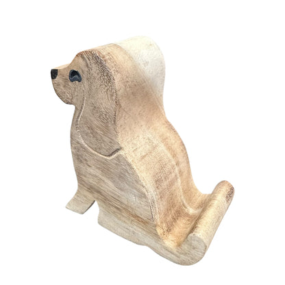 Wooden Beagle Phone Holder