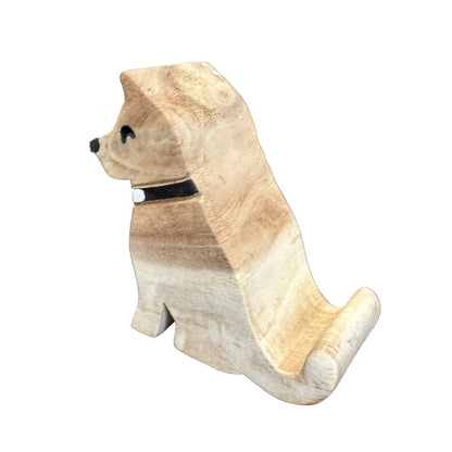 Wooden Husky Phone Holder