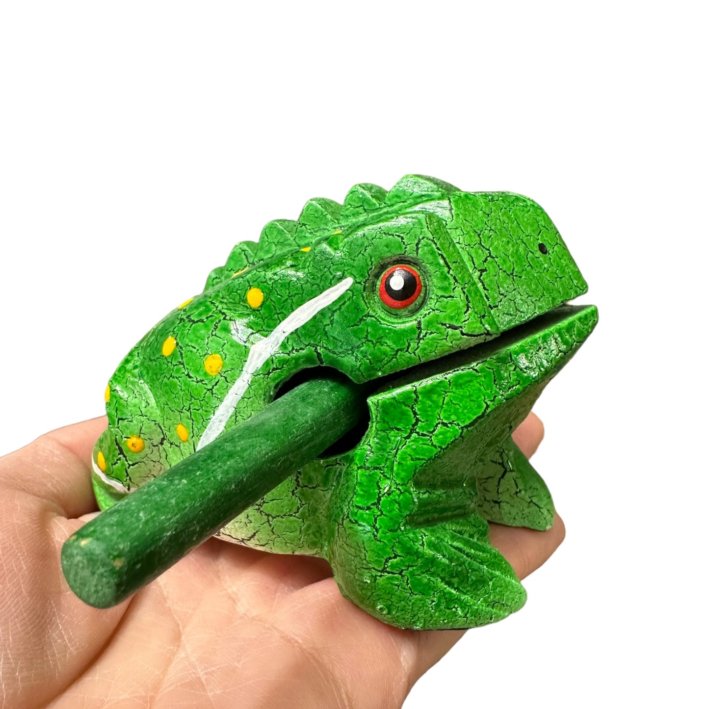 3" Medium Green Leaf Musical Percussion Frog