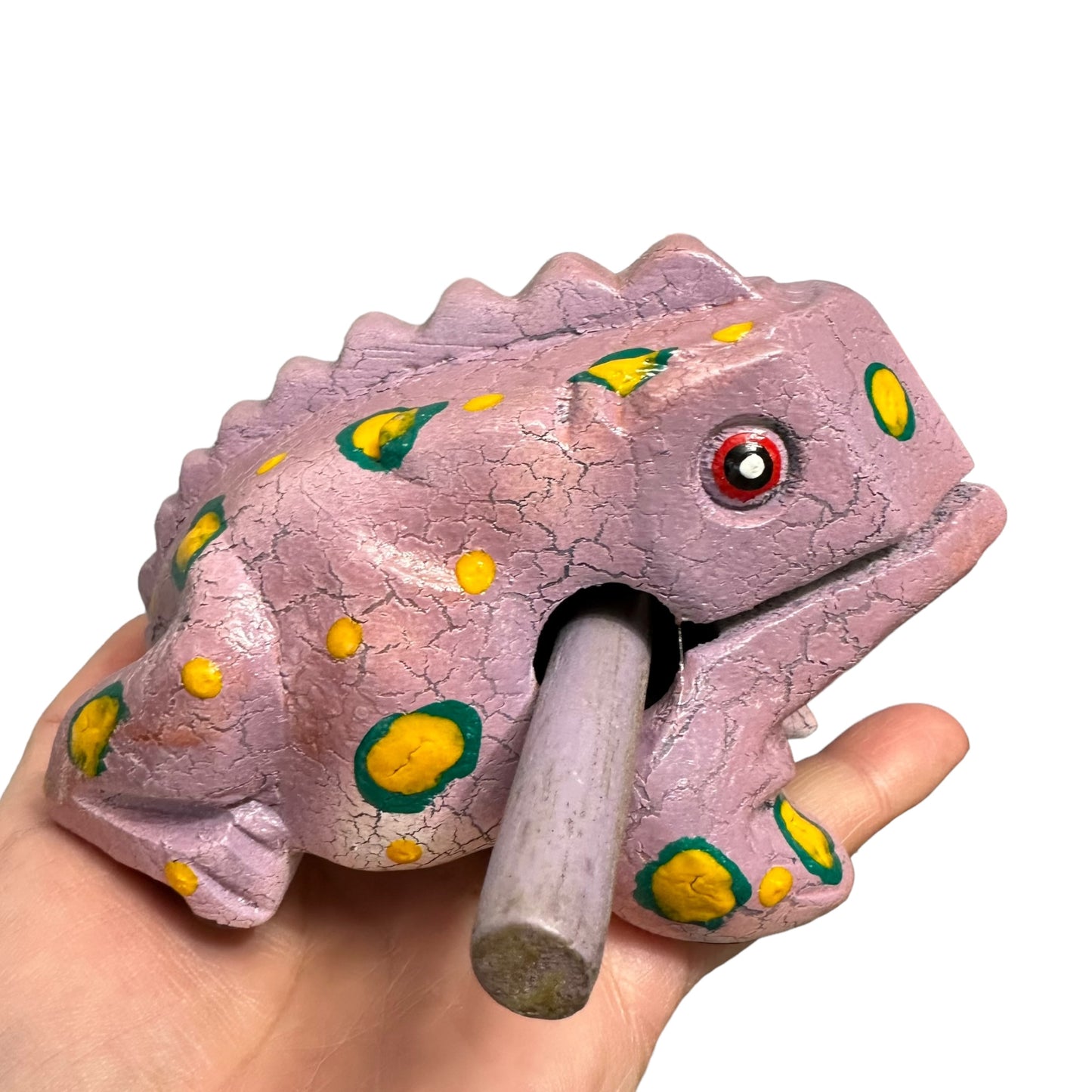 4" Large Lavender Frog Musical Frog Percussion Instrument