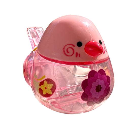 Clear Water Whistle Bird - Whimsical Water-Filled Whistle (Pink)