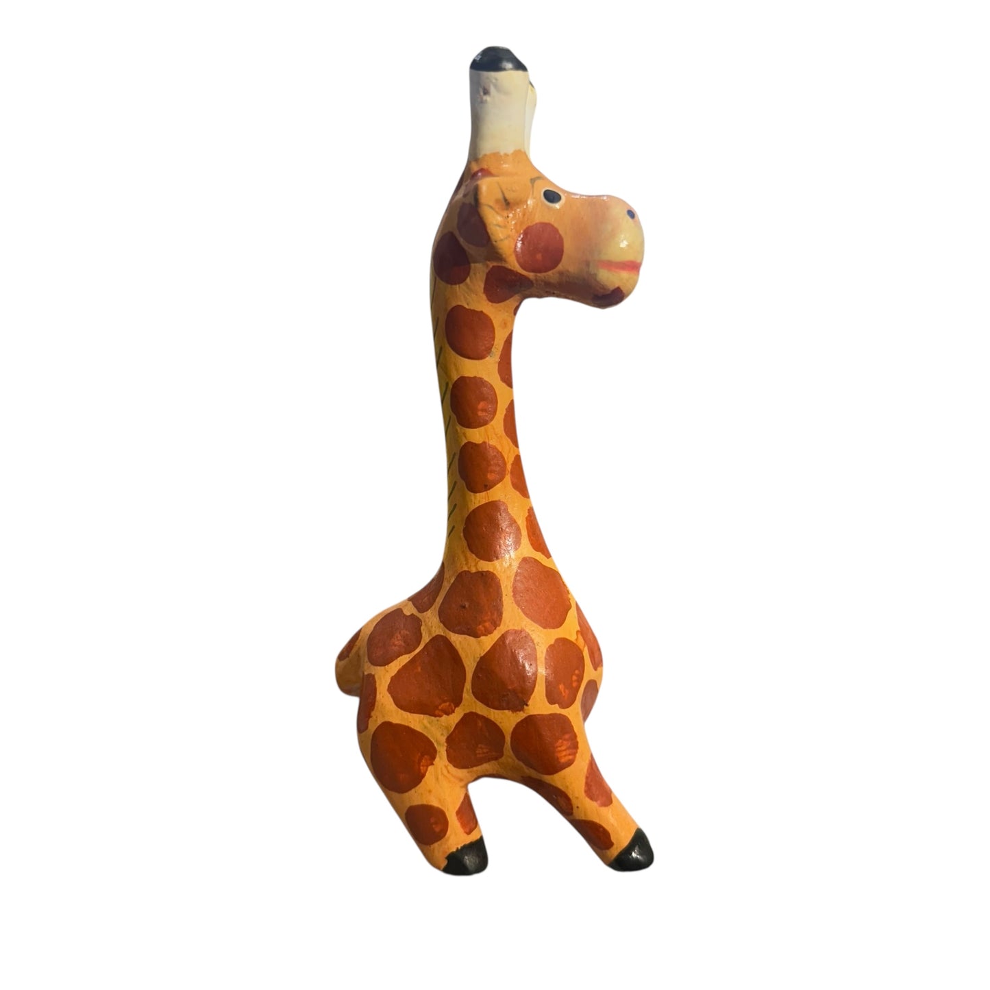 5" Wooden Long Neck Giraffe Figurine