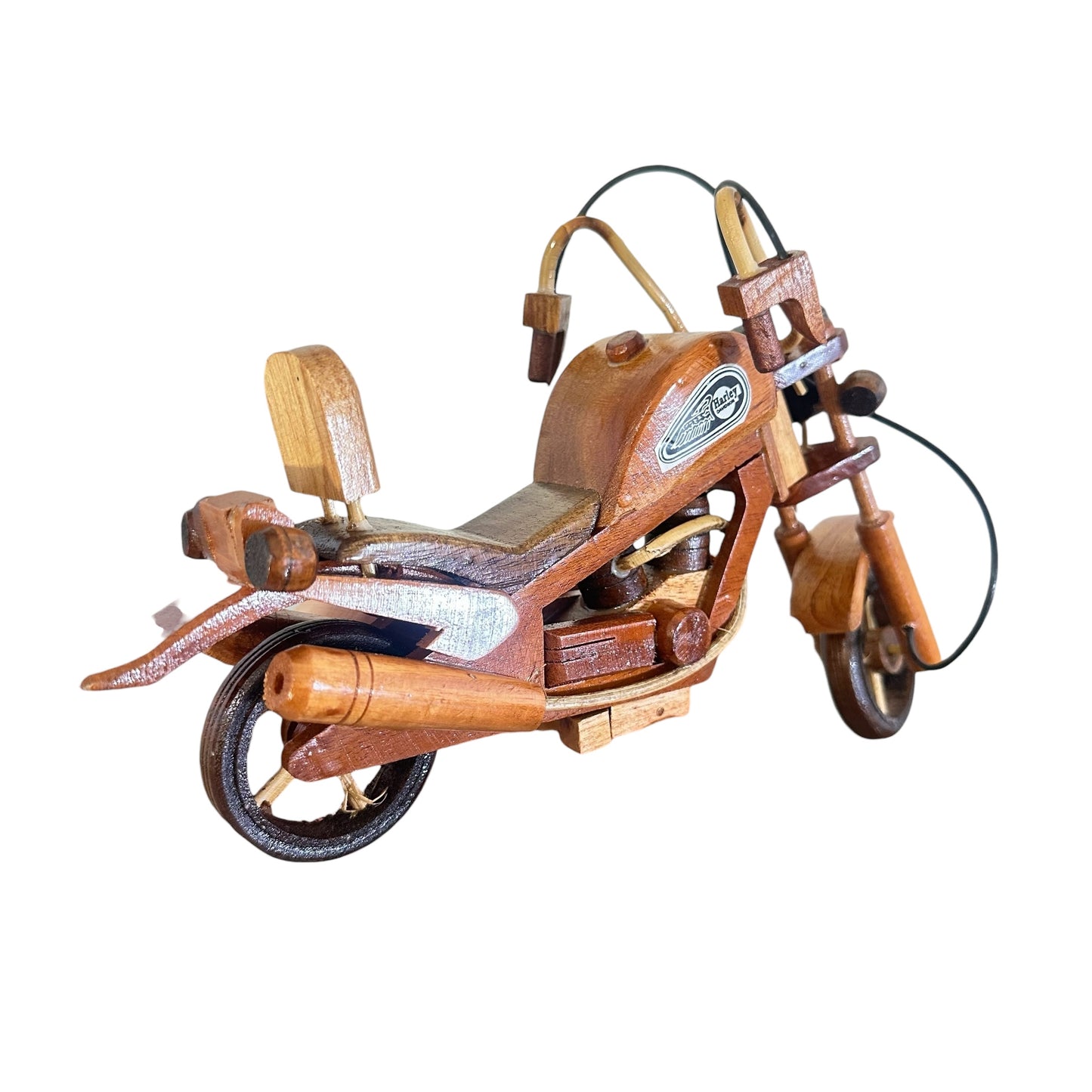 Large Wooden Motorcycle Chopper Decor