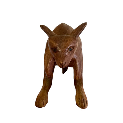Wooden Kangaroo Figurine