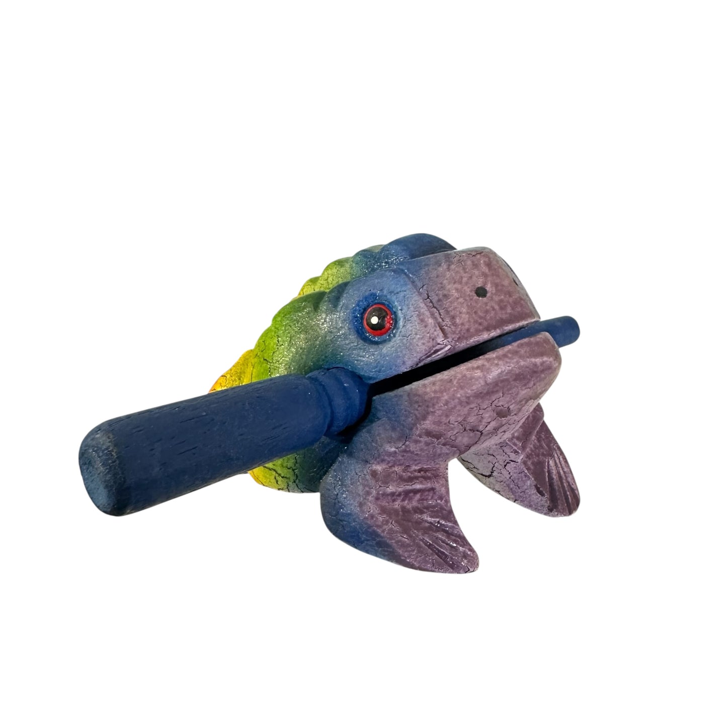 2" Wooden Musical Frog - Rainbow Design (Percussion Instrument)