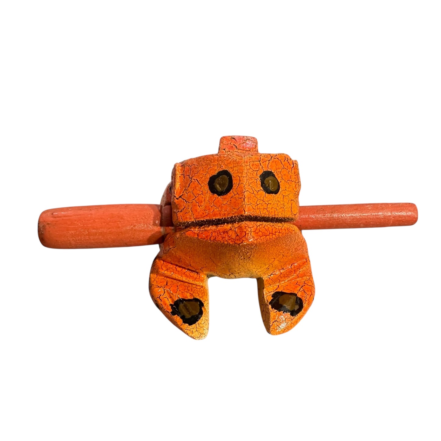 4" Large Orangy Frog Musical Frog Percussion Instrument
