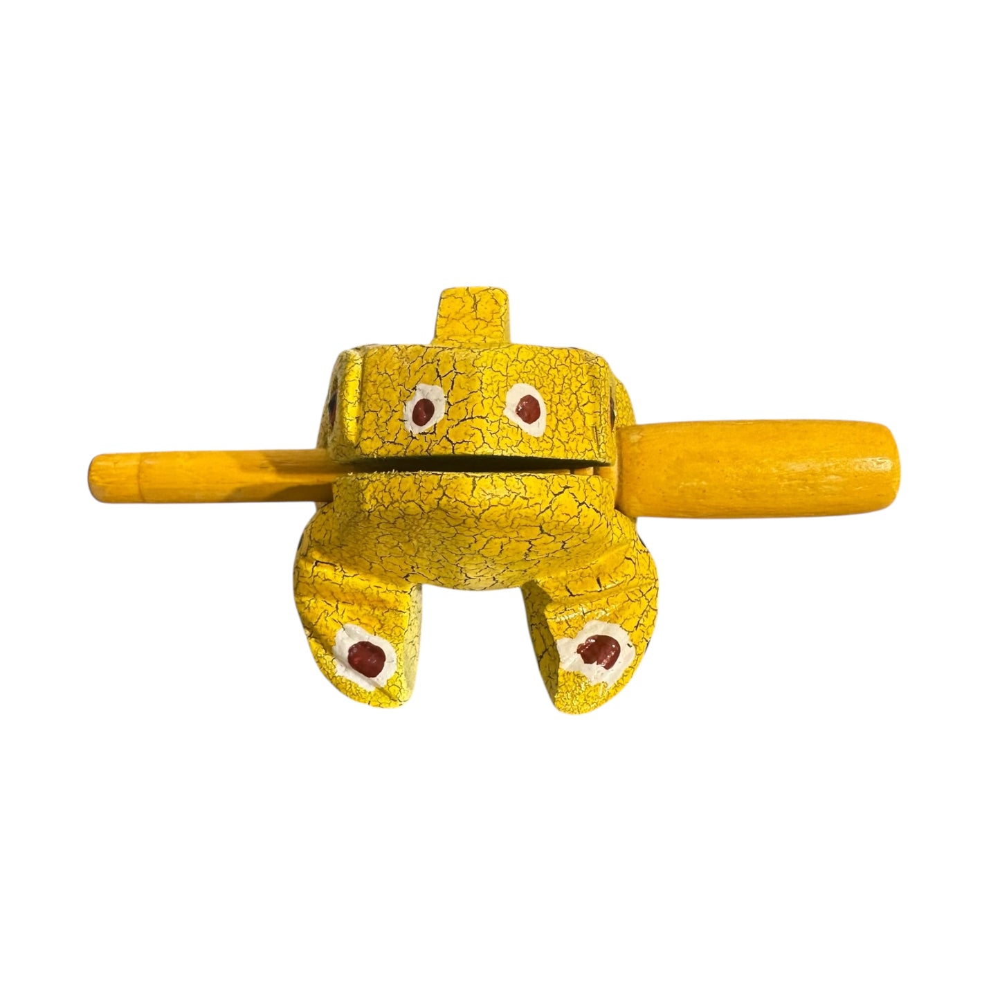 4" Large Mustard Frog Musical Frog Percussion Instrument