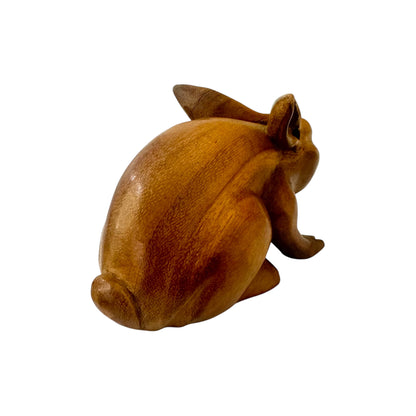 Earth Bunny – Hand-Carved Wooden Rabbit Figurin Large Size