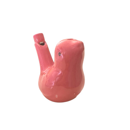 Ceramic Water Whistle Wind Instrument Rose Bird
