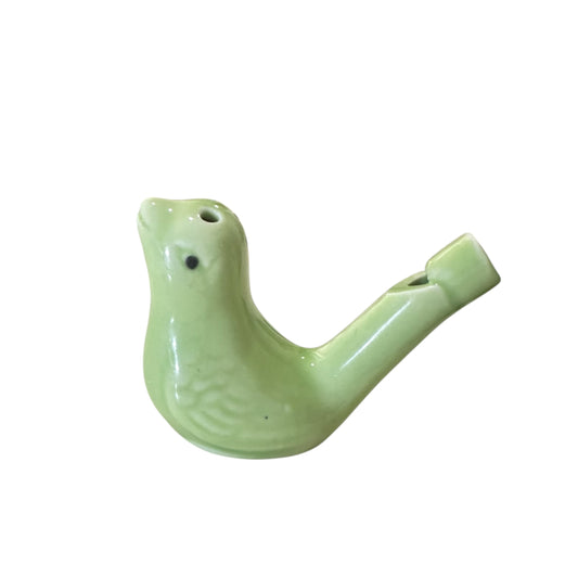 Ceramic Water Whistle Wind Instrument Green Bird