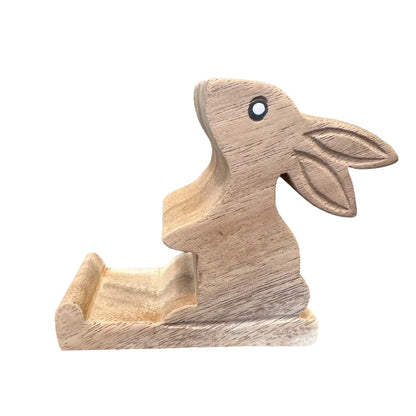 Wooden Cute Rabbit Phone Holder