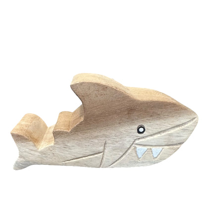 Wooden Shark Phone Holder