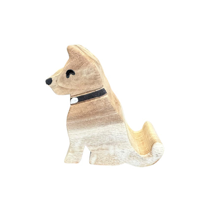 Wooden Husky Phone Holder
