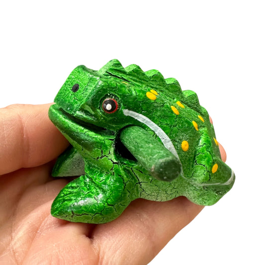 1.5" Extra Small Green Leaf Frog Musical Frog Percussion Instrument
