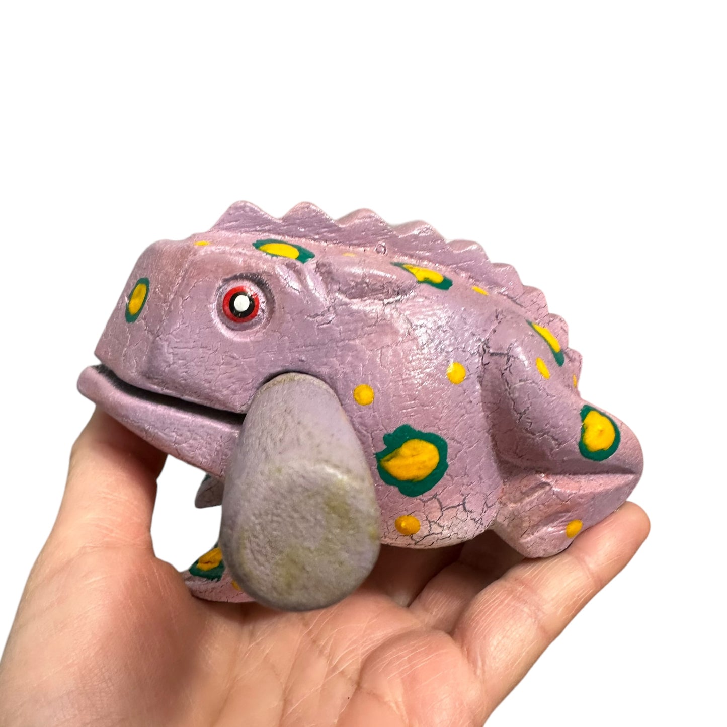4" Large Lavender Frog Musical Frog Percussion Instrument