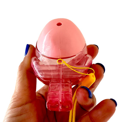 Clear Water Whistle Bird - Whimsical Water-Filled Whistle (Pink)
