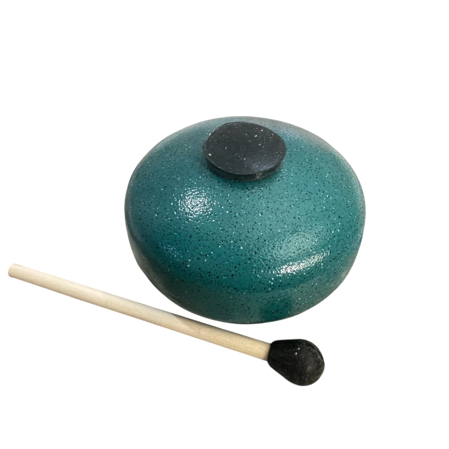 Mini Steel Rain Drum – 3-Inch Percussion Instrument with Mallet (Teal)