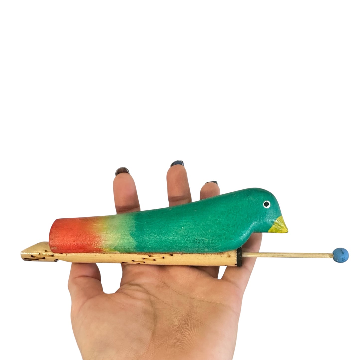 Green Wooden Bird Song Whistle