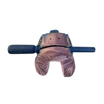 2" Wooden Musical Frog - Rainbow Design (Percussion Instrument)