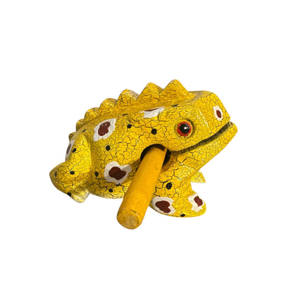 4" Large Mustard Frog Musical Frog Percussion Instrument