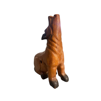 7" Dark Oak Wolf Musical Whistle Instrument