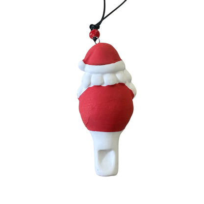 Ceramic Santa Whistle Necklace, Hand-Painted Christmas Pendant