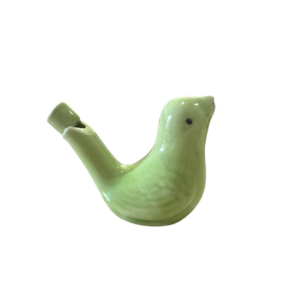 Ceramic Water Whistle Wind Instrument Green Bird