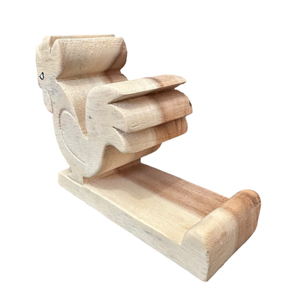 Wooden Rooster Cellphone Stand