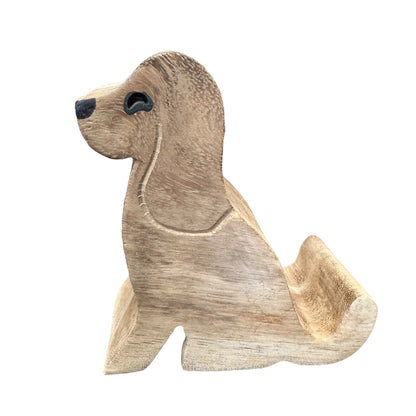 Wooden Beagle Phone Holder