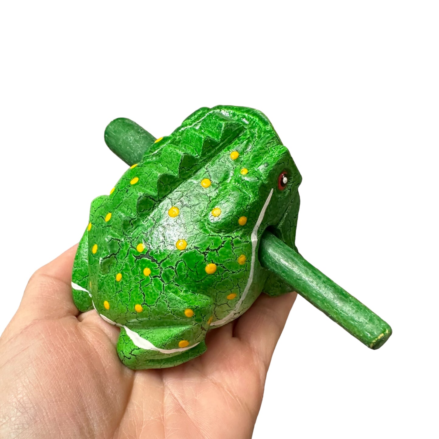 3" Medium Green Leaf Musical Percussion Frog