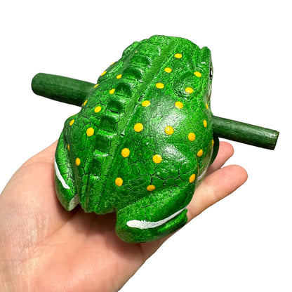 4" Large Green Leaf Frog Musical Frog Percussion Instrument
