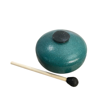 Mini Steel Rain Drum – 3-Inch Percussion Instrument with Mallet (Teal)