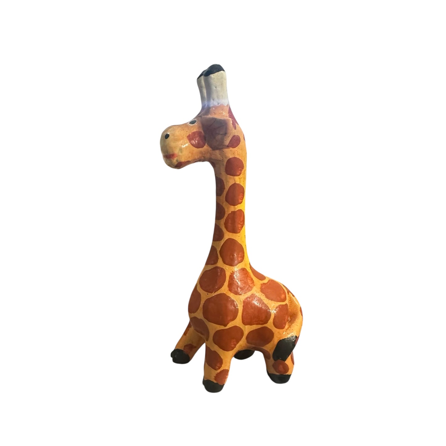 5" Wooden Long Neck Giraffe Figurine