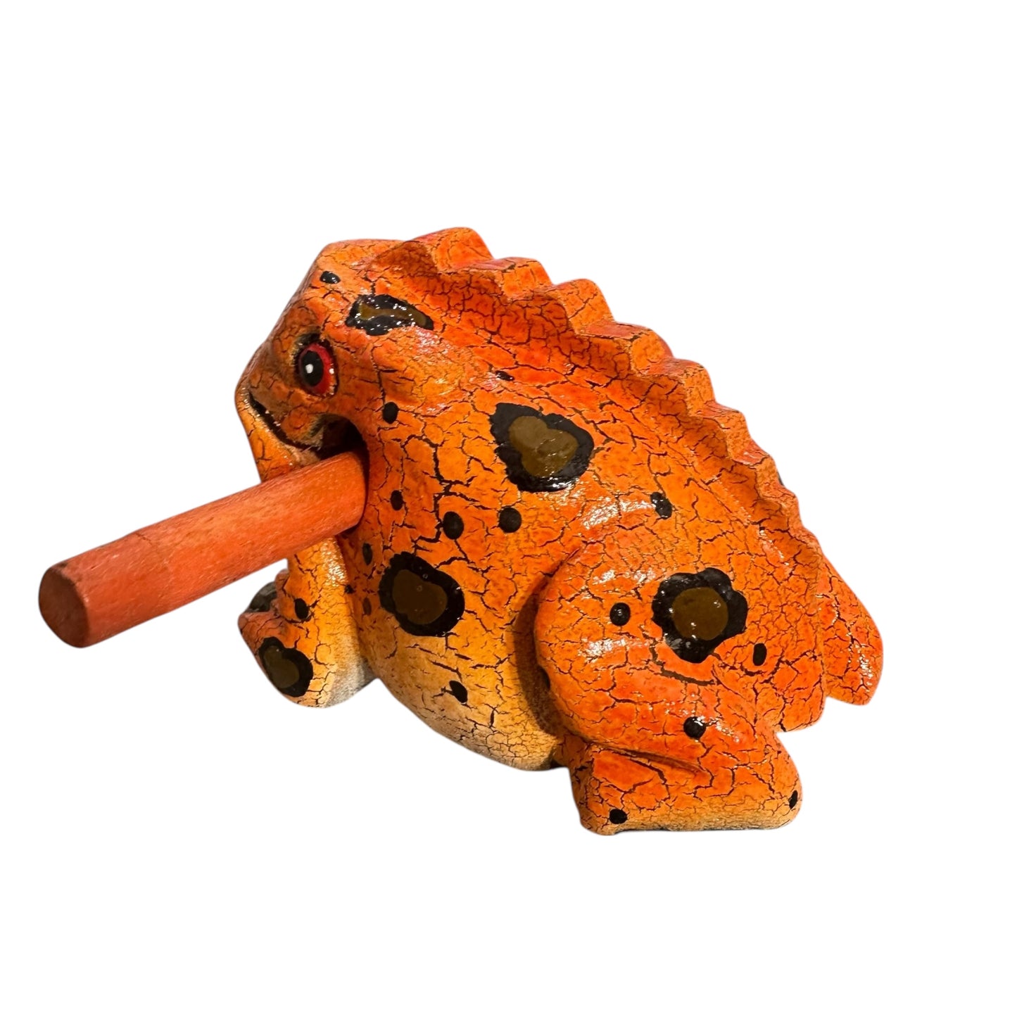 4" Large Orangy Frog Musical Frog Percussion Instrument