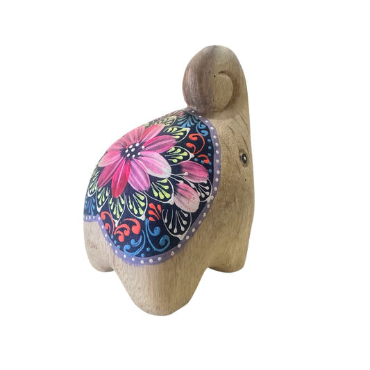 Unique hand-painted wooden elephant